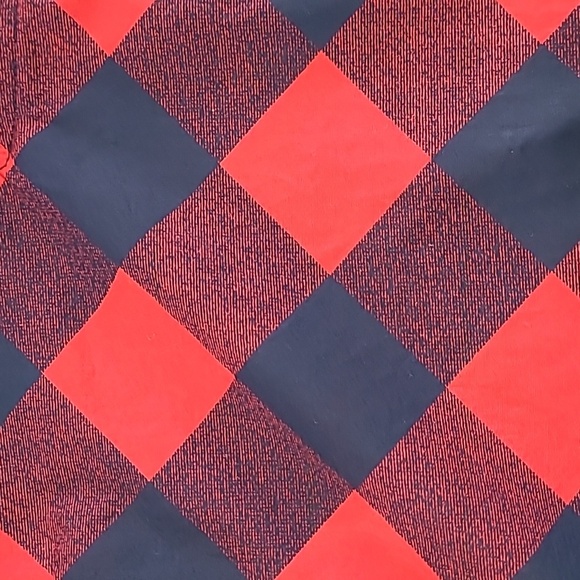 Crown & Ivy Red & Navy Blue Plaid Blouse with a ruffled neckline size Small - Picture 4 of 7